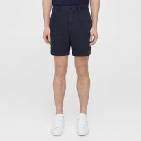 Navy Zaine Cotton Linen Blend Shorts