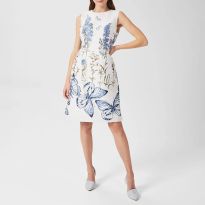 White Jennifer Shift Cotton Blend Dress