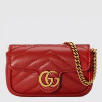 Gucci Red GG Marmont Super Mini Shoulder Bag