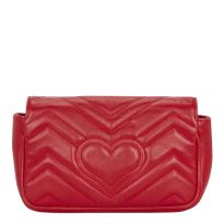 Gucci Red GG Marmont Super Mini Shoulder Bag