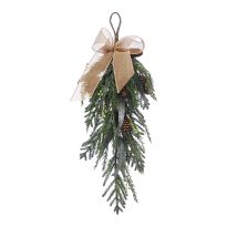 Gold Bow 60cm Foliage Teardrop Swag
