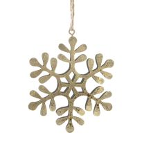 Set of 4 Metal Gold Snowflake Tree Decorations