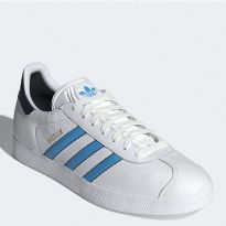 Unisex White/Blue Gazelle Trainers
