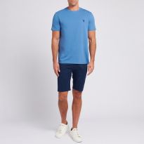 Blue Classic Cotton T-Shirt