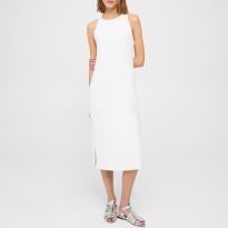 White Cross Back Midi Dress