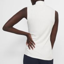 White Turtleneck Sleeveless Top