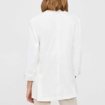 White Linen Blend Blazer