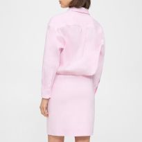 Pale Pink Linen Blend Shirt Dress