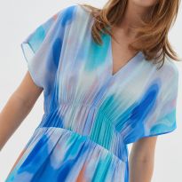 Multi Blue Print Joie Midaxi Dress
