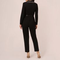 CRYSTAL TRIM TUXEDO JUMPSUIT