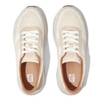 White Mix Knit F-Mode Flatform Trainers