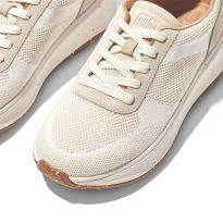 White Mix Knit F-Mode Flatform Trainers