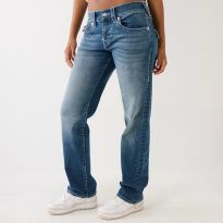 Blue Ricki Relaxed Straight Stretch Jeans