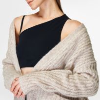 Pebble Beige Brushed Boucle Cardigan