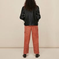 Black Lily Textured Leather Biker Jacket