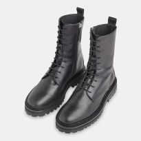 Black Piper Lace Up Leather Boots