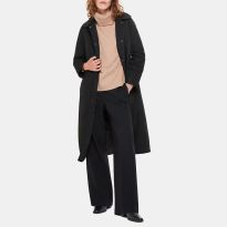 Black Senna Padded Longline Mac