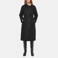 Black Senna Padded Longline Mac