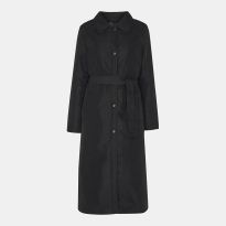 Black Senna Padded Longline Mac