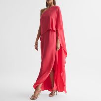 Coral Jordyn Cape Maxi Dress