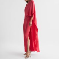 Coral Jordyn Cape Maxi Dress