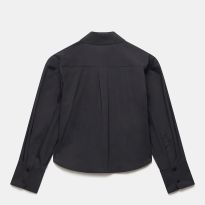 Black Cropped Utility Shirt