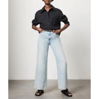 Black Cropped Utility Shirt