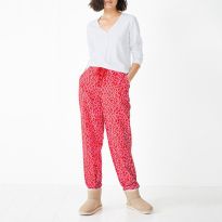 Pink Leopard Liv Cotton Flannel Pj Trousers