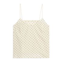 Ecru Spot V-neck Vest Top