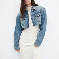 Ecru High Neck Ribbed Dress