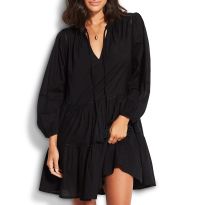 Black Bayside Ladder Trim Dress