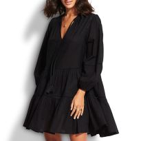 Black Bayside Ladder Trim Dress