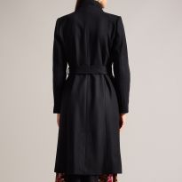 Black Classic Wool Wrap Coat