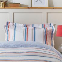 Golden Hour Stripe Super King Cover Set, White