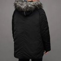 Black Jacobus Cotton Blend Parka Jacket