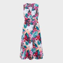 Floral Multi Mariella Linen Dress