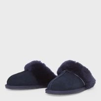 Navy Lillian Suede Slippers