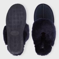 Navy Lillian Suede Slippers