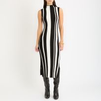 Black/White Evie Colour Block Knit Dress
