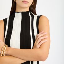Black/White Evie Colour Block Knit Dress