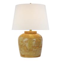 Nora Medium Table Lamp in Yellow Oxide with Linen Shade