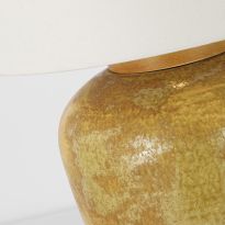 Nora Medium Table Lamp in Yellow Oxide with Linen Shade