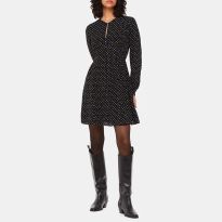 Black Scattered Hearts Flippy Mini Dress