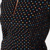 Black Scattered Hearts Flippy Mini Dress
