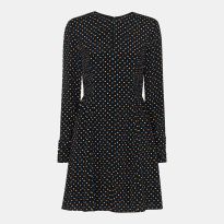 Black Scattered Hearts Flippy Mini Dress