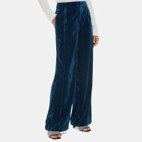 Teal Crushed Velvet Wide Trousers