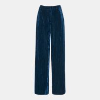 Teal Crushed Velvet Wide Trousers