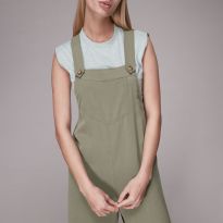 Khaki Rita Wide Dungarees