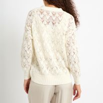 Reiss Cream Ottie Crochet Cardigan - BrandAlley