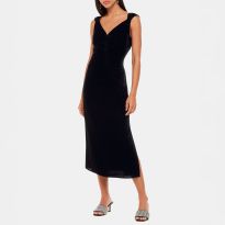 Black Velvet Midi Dress